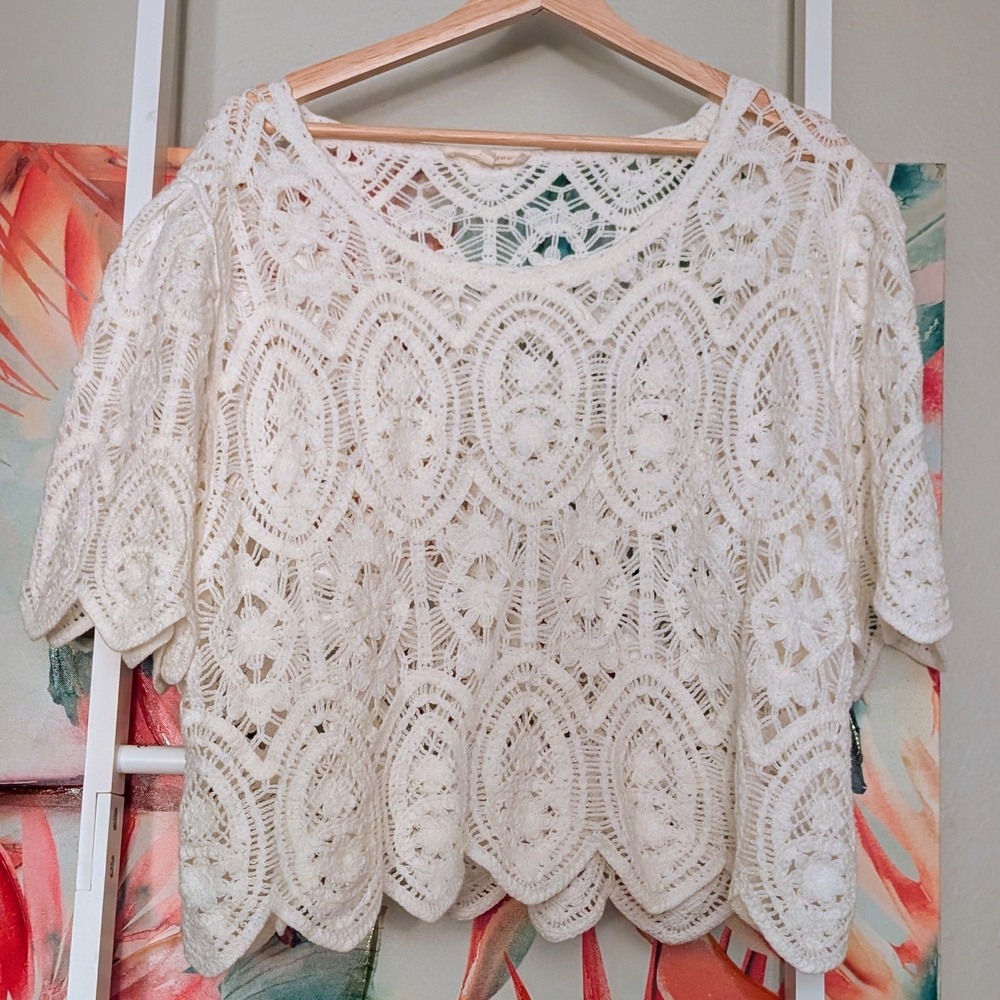 Solitaire White Lace Women's Blouse